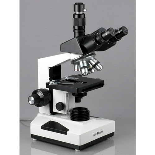 AmScope 40X-2000X LED Trinocular Biological Compound Microscope, White, T490B-LED - Image 4