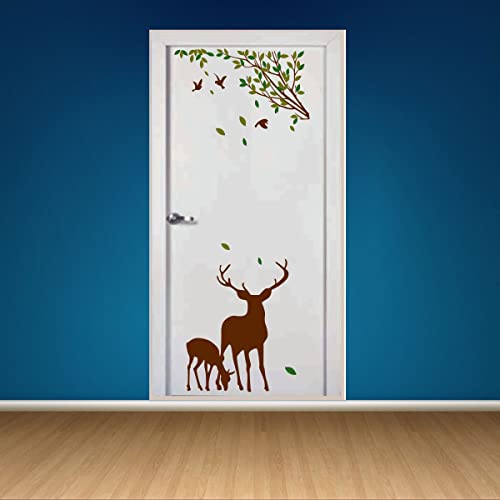 Sticker Studio Tree and Deer Door Sticker & Decal - PVC Vinyl, 58 CM X 48 CM | Removable, Easy to Apply, Waterproof - Image 3