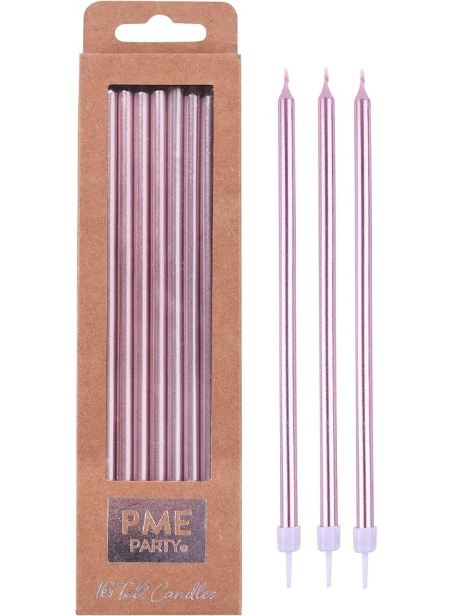 PME Rose Gold Extra Tall Candles 7In 16Pk - Image 1