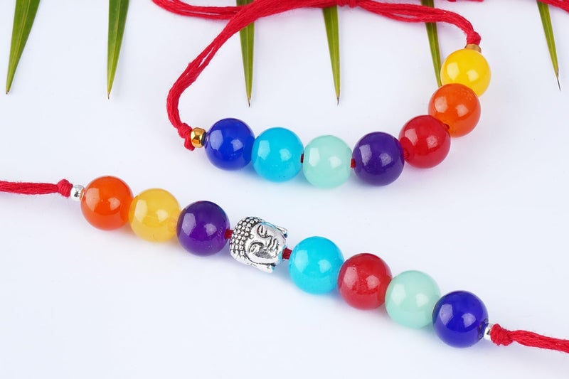 JFL Mens - Jewellery for Less 7 Chakra Buddha Energetic Healing Money Magnet Rakhi Bracelet for Spiritual Connection and Protection for Brother/Bhaiya - Image 5