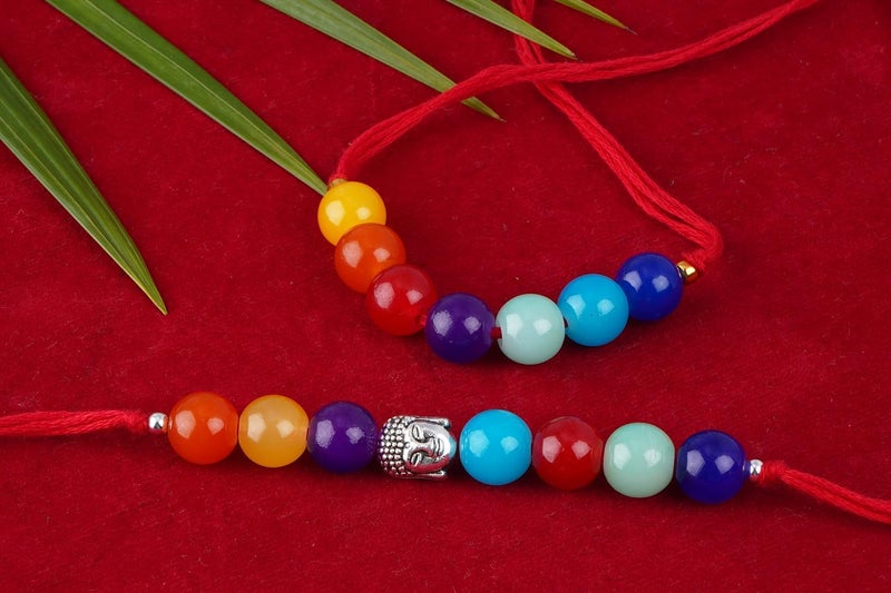 JFL Mens - Jewellery for Less 7 Chakra Buddha Energetic Healing Money Magnet Rakhi Bracelet for Spiritual Connection and Protection for Brother/Bhaiya - Image 4