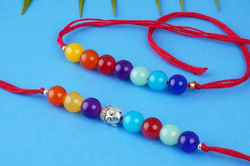 JFL Mens - Jewellery for Less 7 Chakra Buddha Energetic Healing Money Magnet Rakhi Bracelet for Spiritual Connection and Protection for Brother/Bhaiya - Image 3