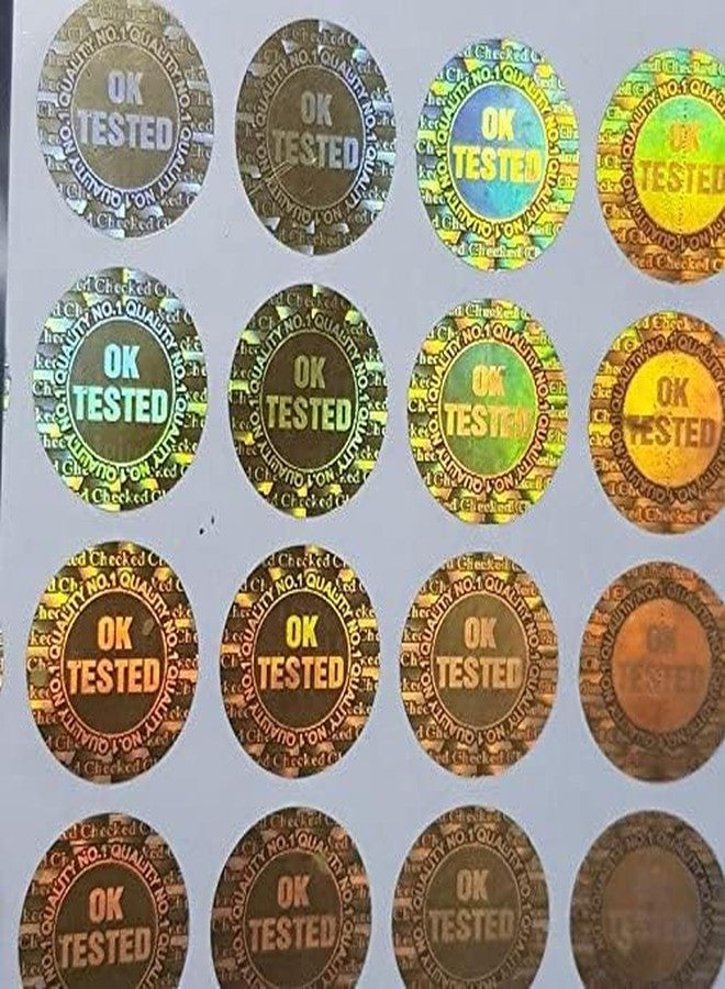 Sehgal Self-Adhesive Holograms Golden Stickers Round Shape Ok Tested 5 Sheets (13 mm) 500 Stickers Trustworthy Proof for Quality Assurance (500 Sticker) - Image 3