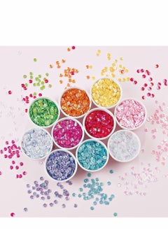 Y&D 6mm Loose Cup Sequins 12000pcs Rainbow Sequin Bulk Iridescent Spangles with Holes Round Embroidery for Home DIY Arts Crafts, Multi color  - Image 2