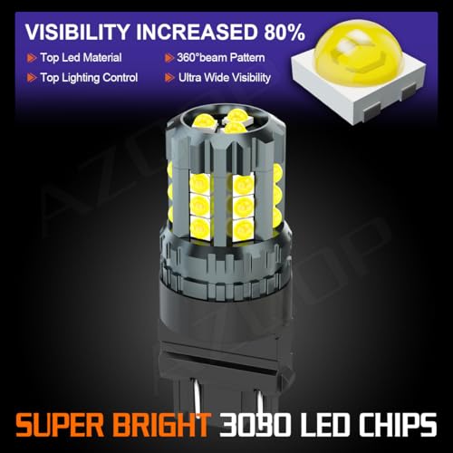 AZQOP 3157 LED Reverse Bulbs Compatible for Chevy Silverado/GMC Sierra 1500 2500 1999-2003 2004 2005 2006 2007 2008 2009 2010 2011 2012 2013, 3047 3156 3057 Back Up Lights, 300% Brightness 6000K White, 2PCS - Image 3