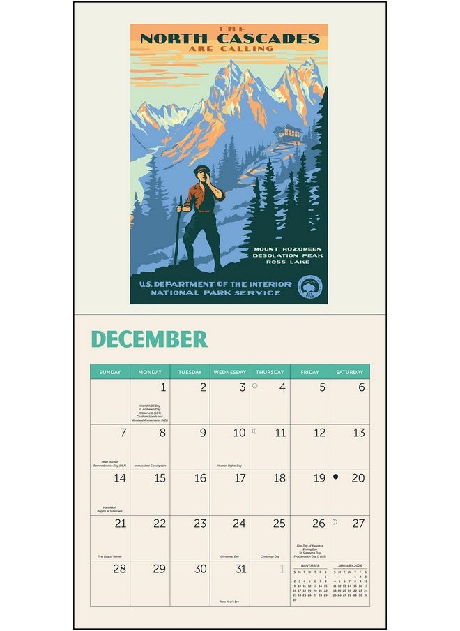 Ziga Media National Parks-Poster Art Of The Wpa Mini Wall Calendar 2025, 7" X 7"  - Image 4