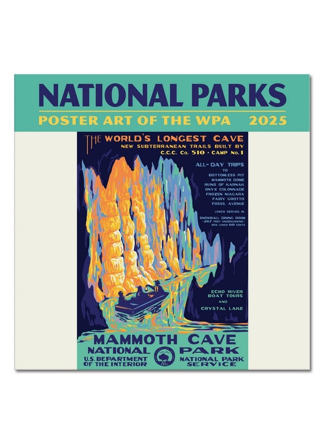 Ziga Media National Parks-Poster Art Of The Wpa Mini Wall Calendar 2025, 7" X 7"  - Image 1