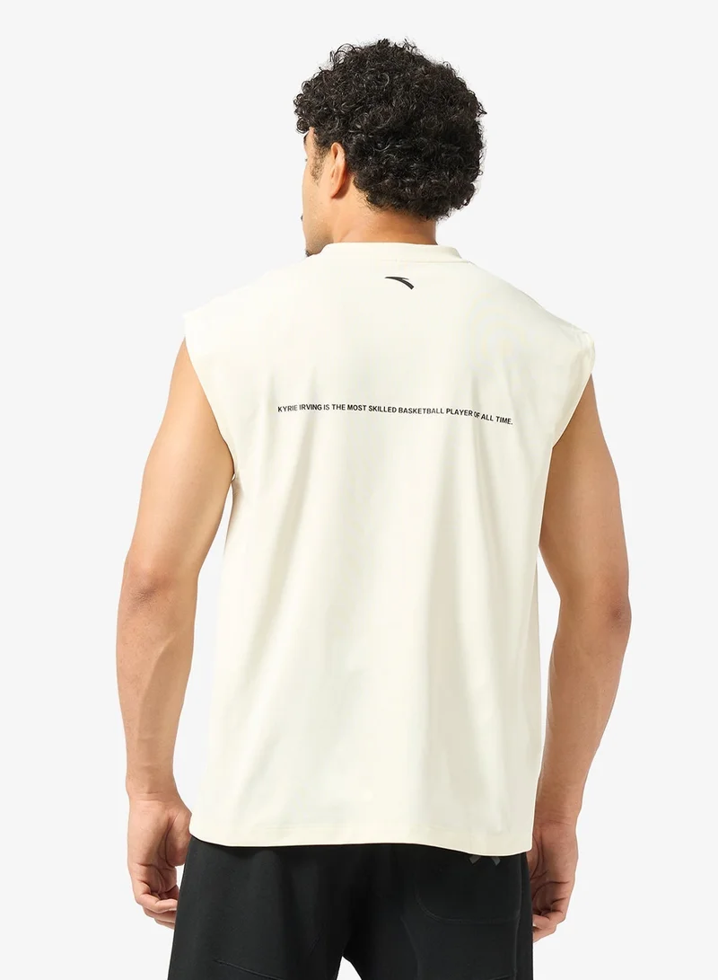 ANTA KAI Loose Basketball Knit Tank White/ Sleeveless Training Tee