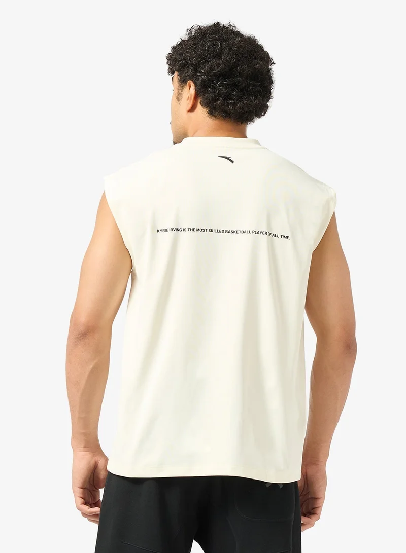ANTA KAI Loose Basketball Knit Tank White/ Sleeveless Training Tee