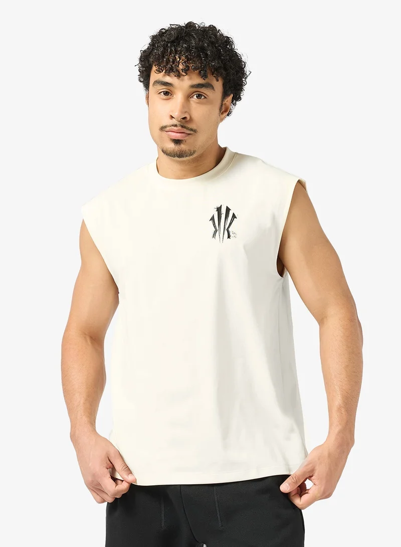 ANTA KAI Loose Basketball Knit Tank White/ Sleeveless Training Tee
