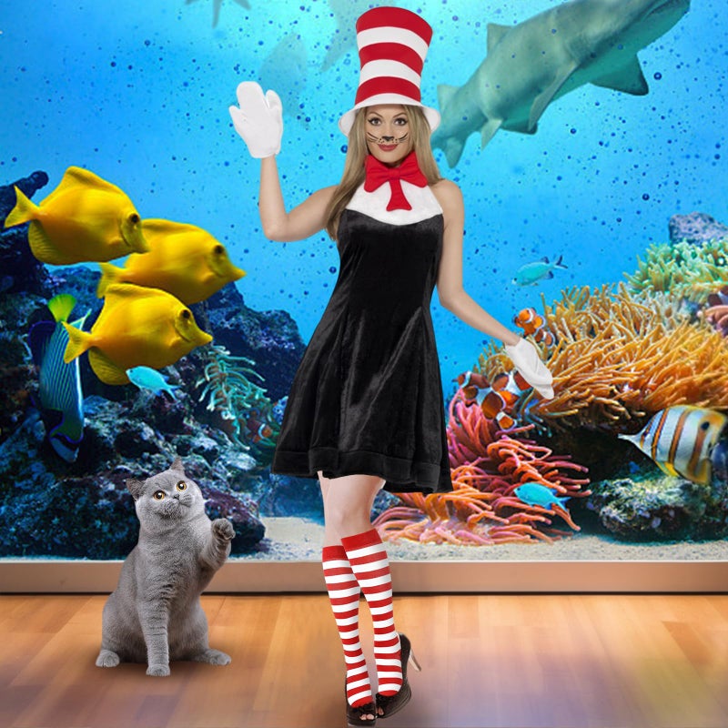 Junely Compression Socks for Women Striped Knee High Stockings for Christmas Halloween Running Athletic Nurses Pregnant Women Work Support Travel Flight Sports Gifts Red White - Image 2