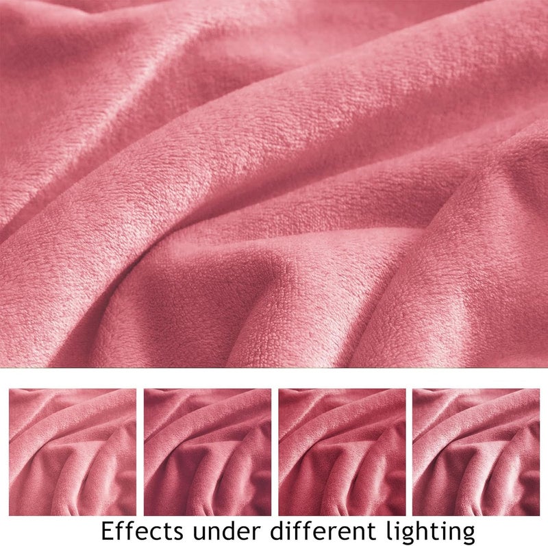KMUSET Fleece Blanket Salmon Pink Lightweight Super Soft Cozy Fuzzy Bed Blankets Microfiber Factory Shop - Image 5