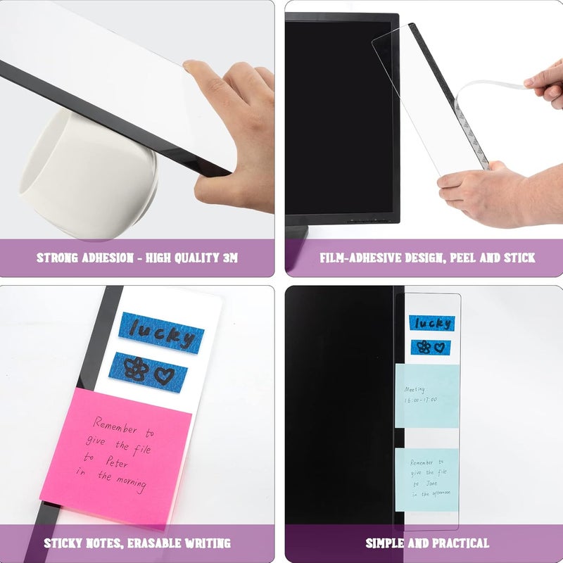 Office computer desk accessory: sticky note holder, transparent 2PCS - Image 4