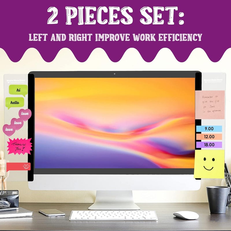 Office computer desk accessory: sticky note holder, transparent 2PCS - Image 2