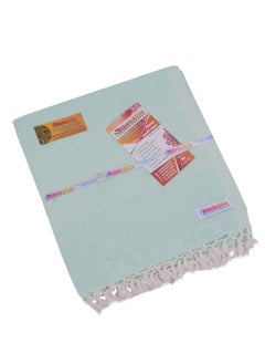 EthnicAlive Ethnic Alive Bhagalpuri Handloom Soft Organic Solid Plain Green Chadar  - Image 1