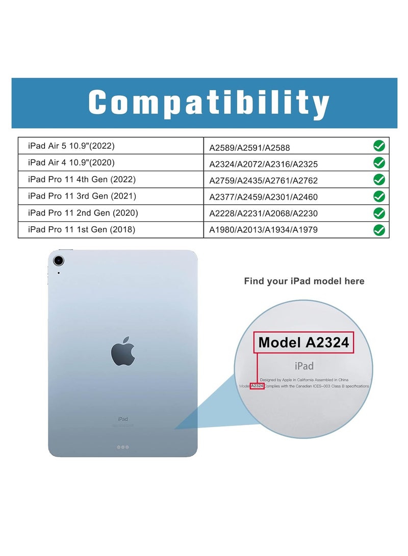 HD Clear Tempered Glass Screen Protector for Apple iPad Air 5th, 4th 10.9 Inch (2022,2020) / iPad Pro 11 inch (2022) - Ultra-Thin 0.33mm Thickness, Bubble-Free Application