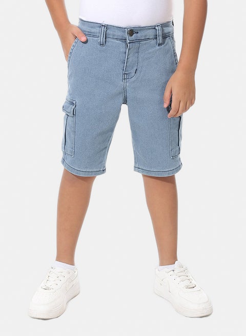 Blue Baggie with Side Pockets Short Jeans_Blue Baggie