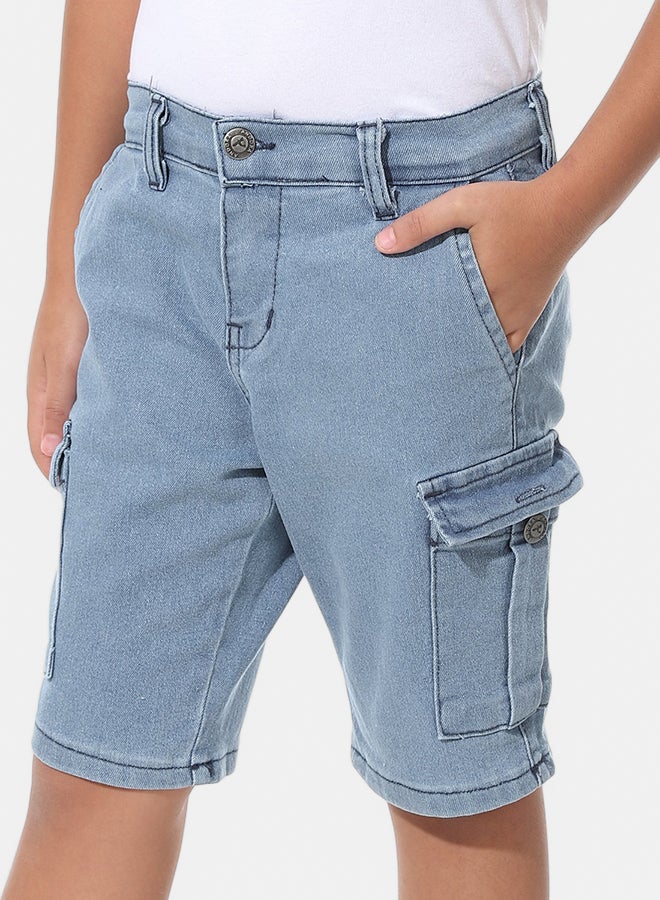 Andora Blue Baggie with Side Pockets Short Jeans_Blue Baggie - Image 2