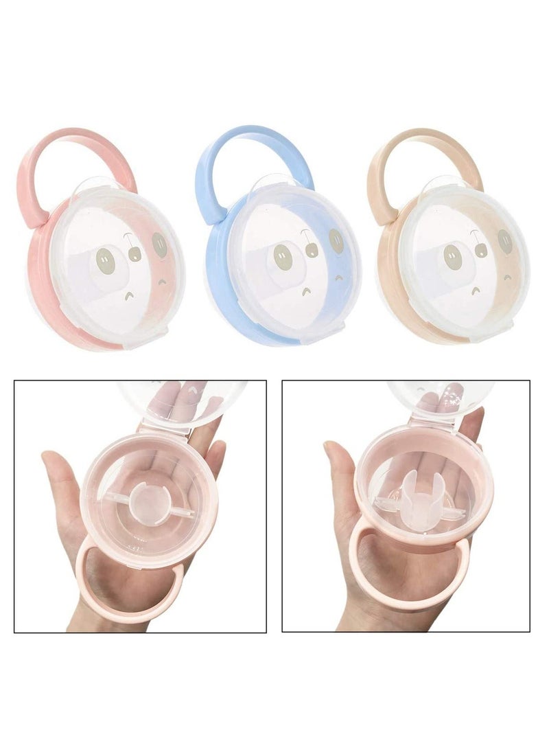 3 Pieces Baby Dummy Case, Travel Soother Box Pacifier Holder Storage Container for Infant Toddler Dust Boxes