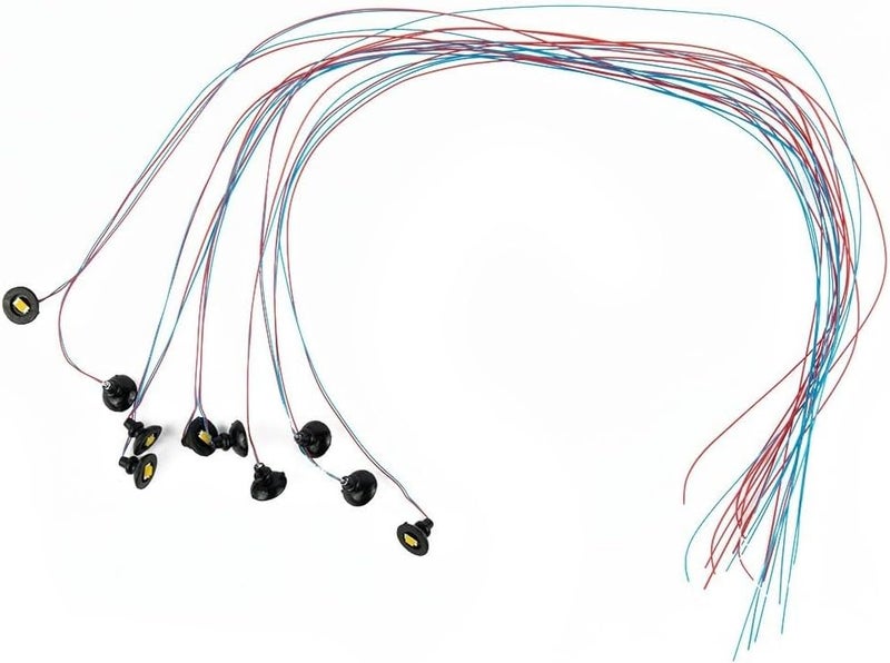 مصابيح شوارع LED بمقياس HO مع ضوء أبيض دافئ، أعمدة إضاءة جدارية لسكة حديد نموذجية مع أسلاك ومقاومات لتخطيطات القطارات، عبوة من 10 قطع - Image 5