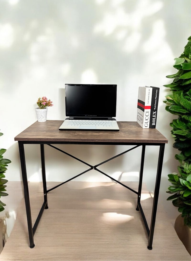 Metal Excellence Desk 80*40cm, easily assembled and disassembled - Brown - Image 1