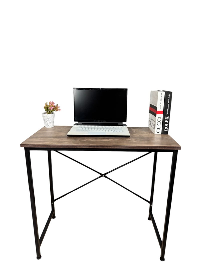 Metal Excellence Desk 80*40cm, easily assembled and disassembled - Brown - Image 2