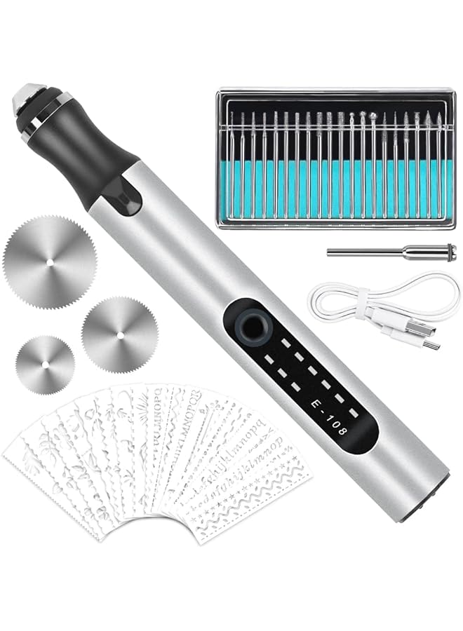 erorex Electric Engraving Pen Kit Engraving Tool Kit Cordless Engraver Pen Usb Rechargeable Diy Etching Pen Rotary Tool For Glass Wood Metal Stone Plastic Nails And Jewelry - Image 1