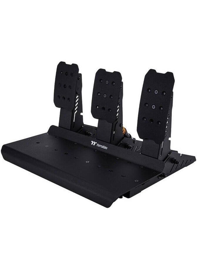 ثيرمال تيك عجلة سباق G6 ذات الدفع المباشر مع دواسات، عجلة جلدية على شكل حرف D مقاس 13 بوصة، محرك دفع مباشر بعزم دوران 6 نيوتن متر، دواسات فولاذية بتأثير هول (دواسة الوقود/الفرامل/القابض)، سريعة الفك، متوافقة مع أجهزة الكمبيوتر وأجهزة التحكم، مع خاصية رد فعل قوى قابل للتعديل، محاكي سباقات عالي الدقة، أسود | GRB-G6D-DGT3BB-01 - Image 4