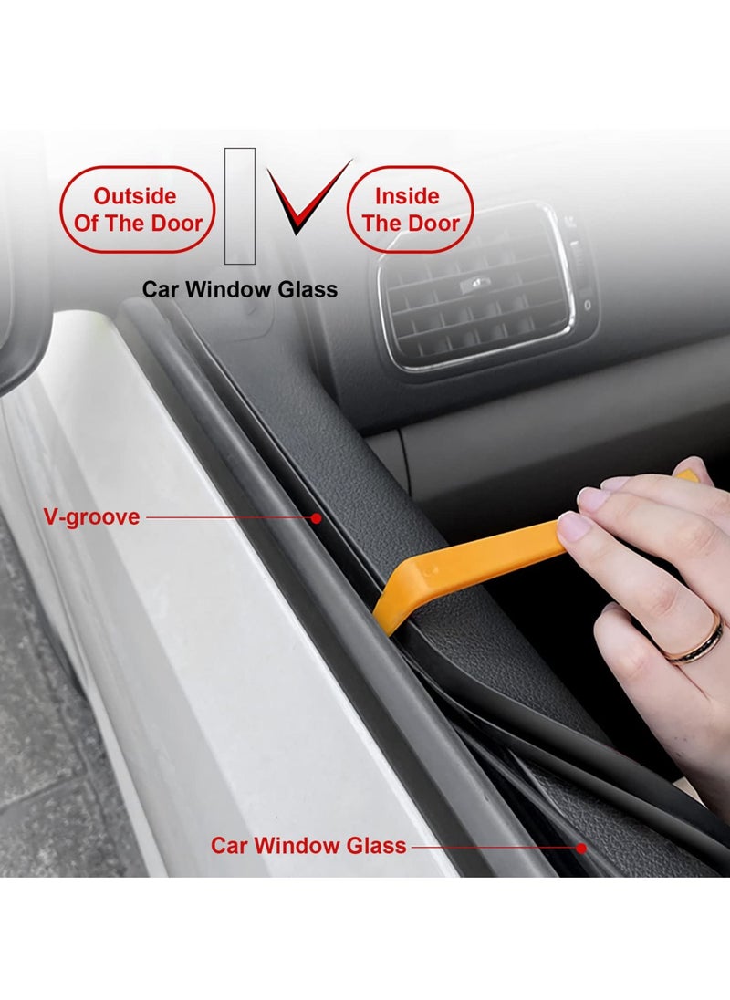 Generic - Auto Window Sealing Strip, 3.6m/11.8ft Auto Glass Adhesive Strip, V-Window Seal Universal Self Adhesive Suitable for Windproof, Vibration Abnormal Noise, Noise Reduction - Image 1