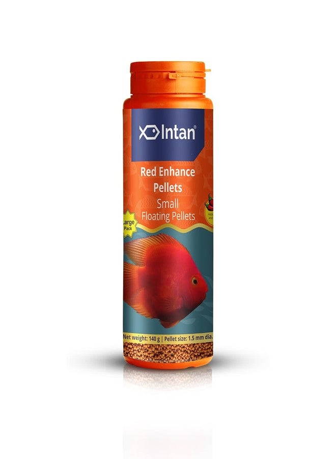 Intan Red Enhance Pellets (Small 1.5mm Floating) | 140gm - Highly Nutritious Ornamental Fish Food for Parrotfish & Red Coloured Fish | Growel Feeds - Image 1