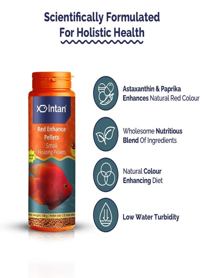 Intan Red Enhance Pellets (Small 1.5mm Floating) | 140gm - Highly Nutritious Ornamental Fish Food for Parrotfish & Red Coloured Fish | Growel Feeds - Image 4