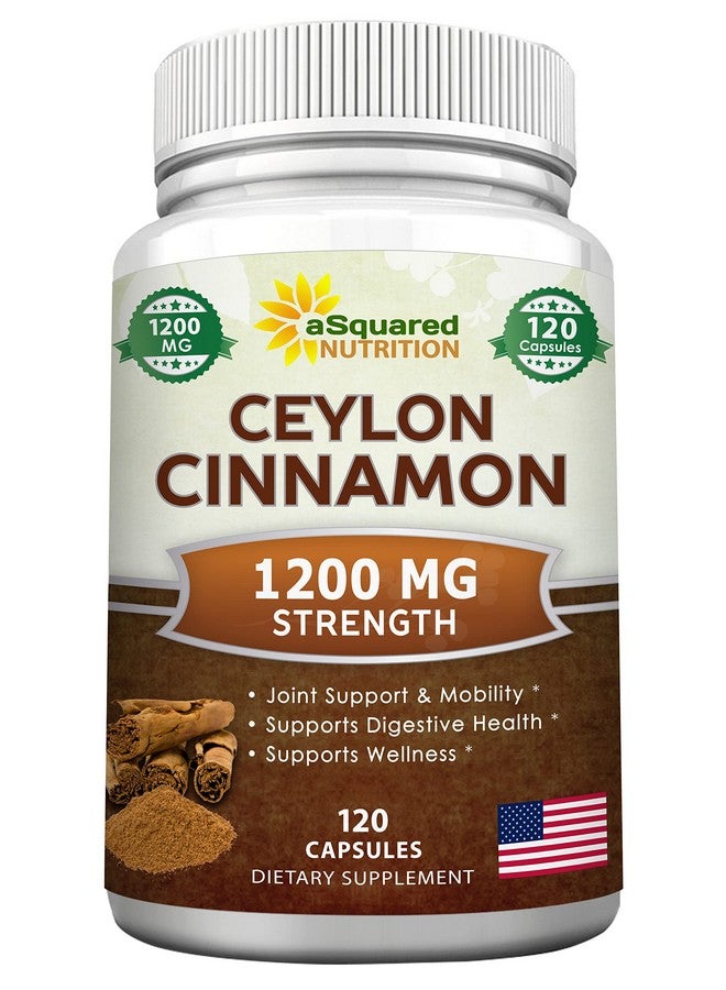 aSquared Nutrition Natural Ceylon Cinnamon 1200Mg 120 Capsules True Cinnamon From Sri Lanka Extract Supplement Pills Promotes Heart Health - Image 2