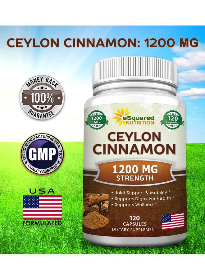 aSquared Nutrition Natural Ceylon Cinnamon 1200Mg 120 Capsules True Cinnamon From Sri Lanka Extract Supplement Pills Promotes Heart Health - Image 5