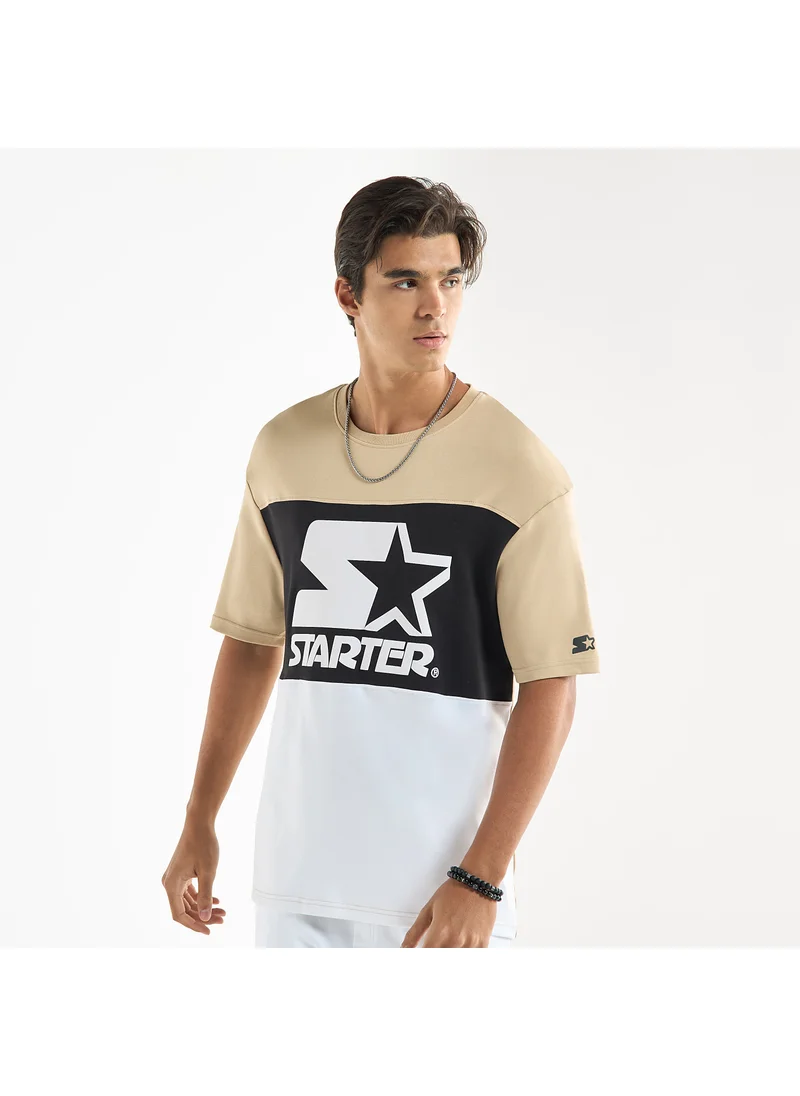 FAV Starter Logo Print T-shirt with Short Sleeves and Crew Neck
