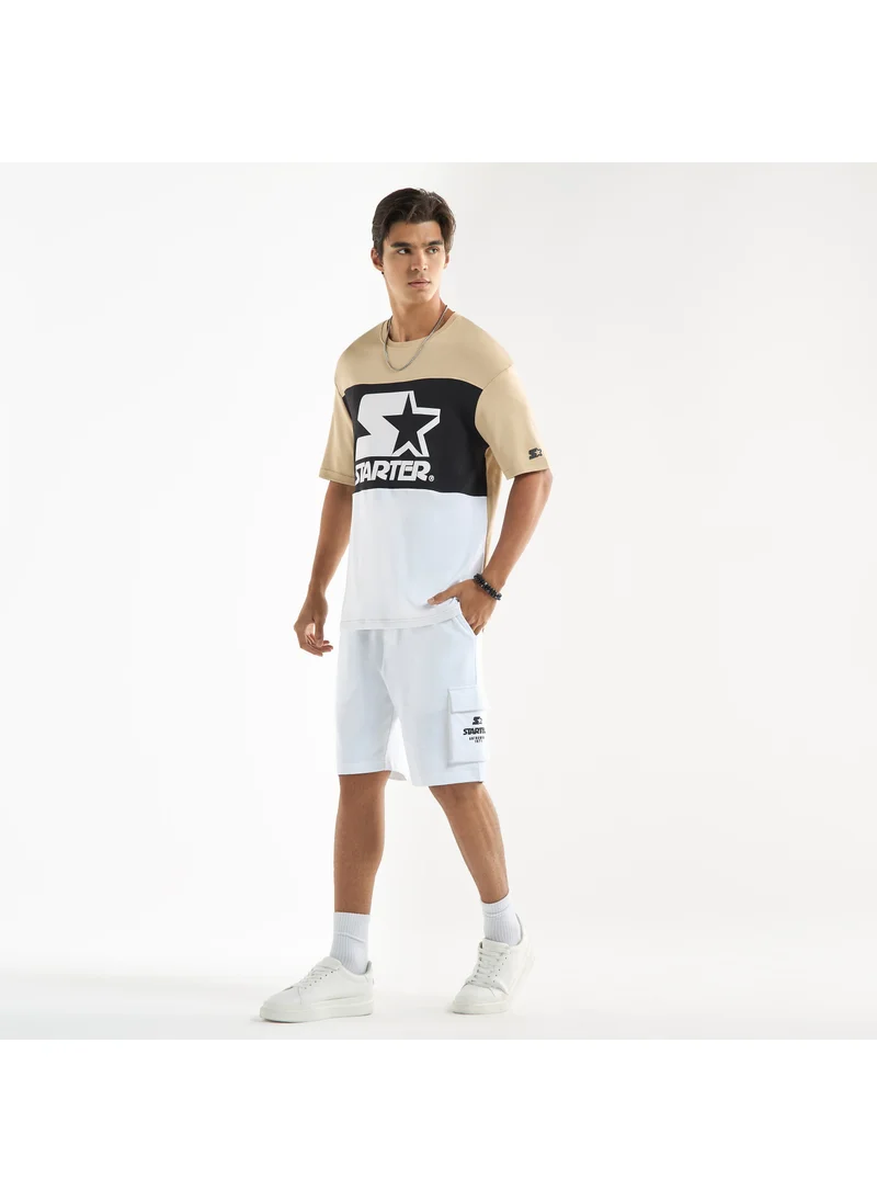 FAV Starter Logo Print T-shirt with Short Sleeves and Crew Neck