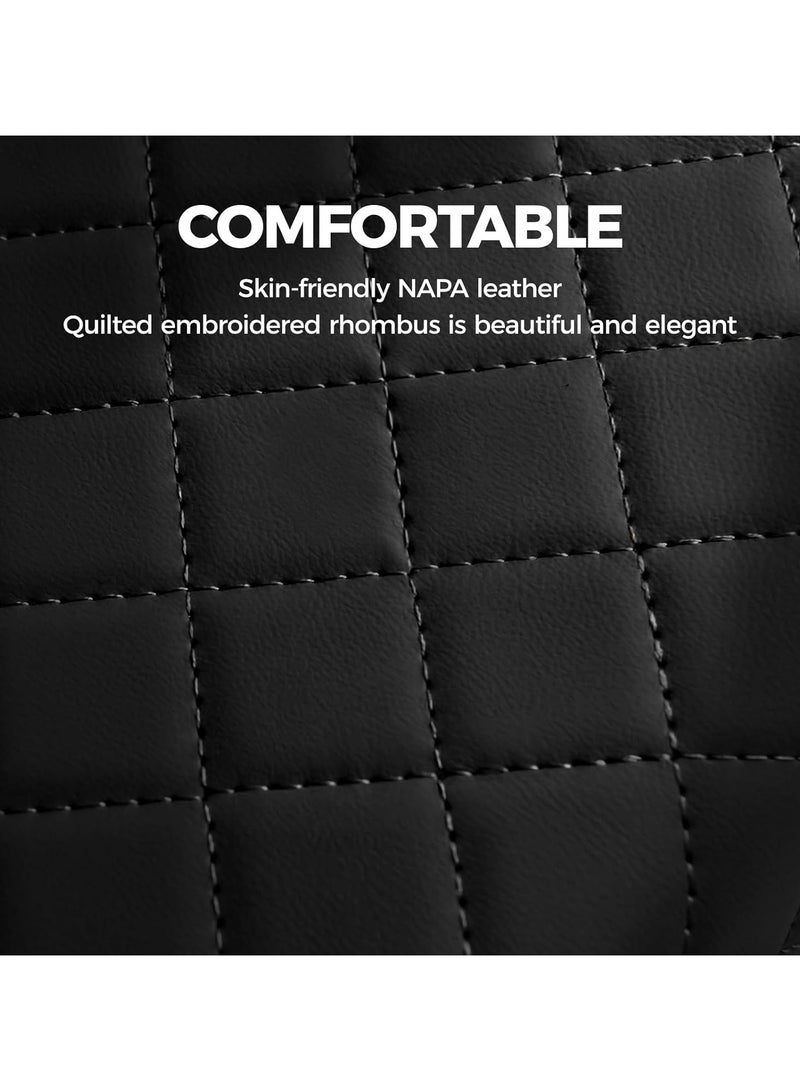 Car Center Console Cover, Leather Armrest Cover for Car, Universal Middle Console Cushion with Storage Box, Cup Holder, Tissue Box & Phone Slot, Waterproof Interior Accessories, Black Red - Image 4