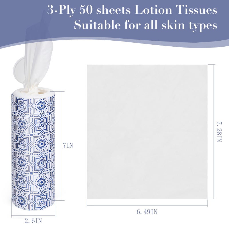 Clover Car Tissue Holder with Facial Tissues Bulk,Travel Tissues, Round Tissue Box for Car, 4 Tubes Car Tissues with Lotion, Paper Towels Holder for car,Car tissues Cylinder - Image 3