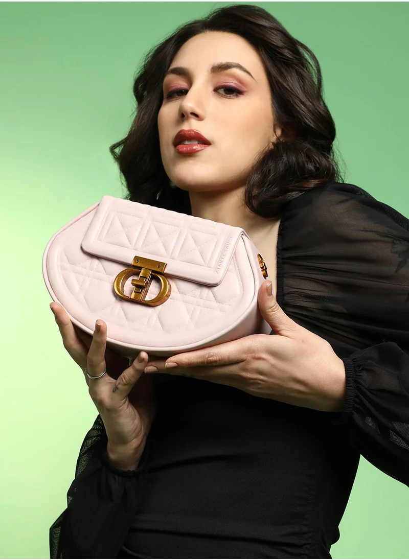 Haute Sauce The Quilted Curve Sling Bag - Nude Pink