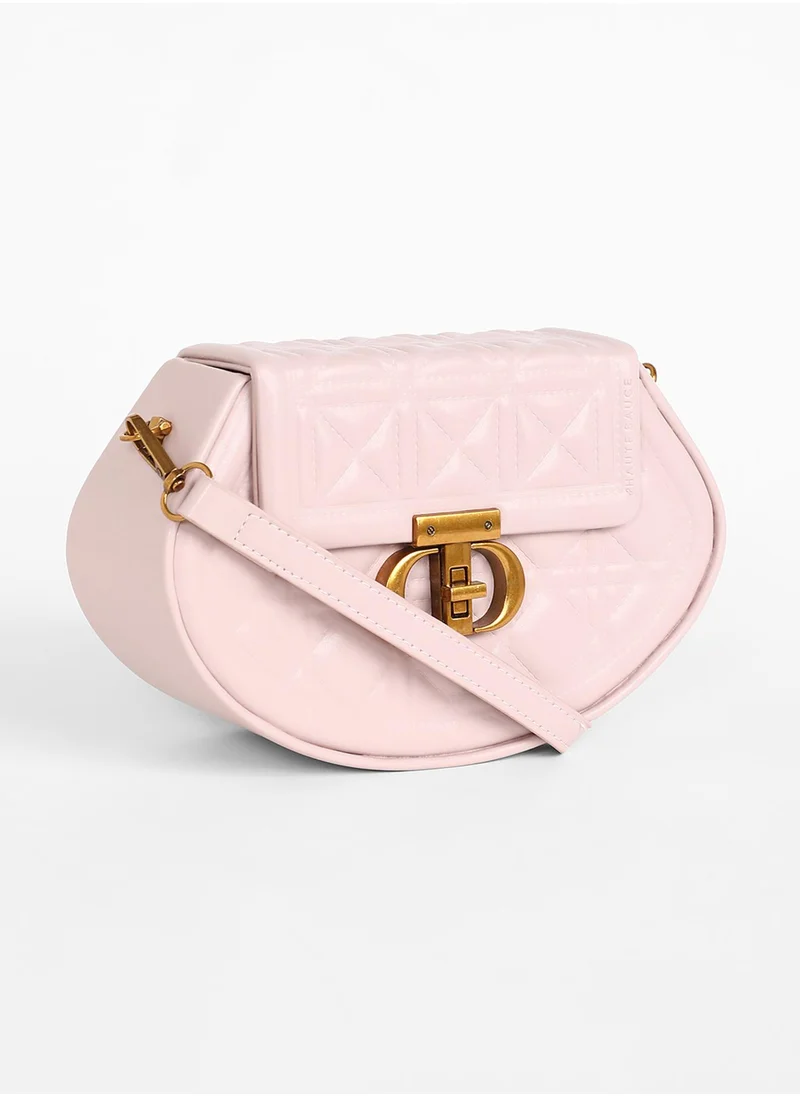 Haute Sauce The Quilted Curve Sling Bag - Nude Pink