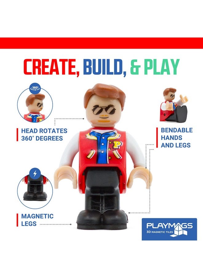 Playmags Playmags Magnetic Figures Community Set of 15 Pieces - Play People Perfect for Magnetic Tiles Building Blocks - STEM Learning Toys Children - Magnet Tiles Expansion Accessories Pack (Styles May Vary)  - Image 3