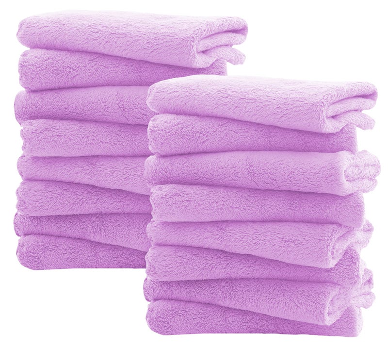 Spotted Play 16 Pack Burp Cloths for Baby - 20" by 10" Ultra Absorbent Burping Cloth, Newborn Towel - Milk Spit Up Rags - Burpy Cloths for Unisex, Boy, Girl - Burp Cloths Set (Purple) - Image 1