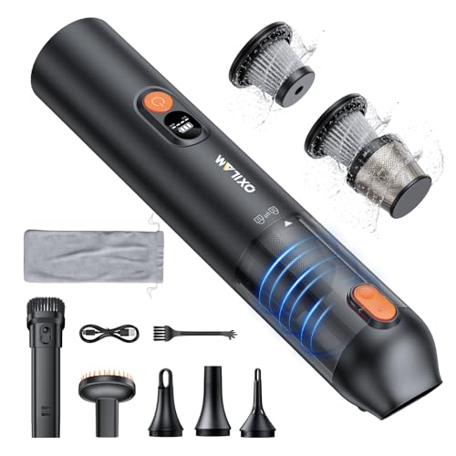 OXILAM Car Vacuum Portable - Handheld Vacuum Cordless 14000PA High Power, Blow & Suction 2 in 1, Up to 30 Mins Runtime, Cordless Vacuum Cleaner for Home, Pet, Car, Office (Black) - Image 1