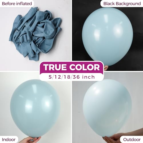 Bezente Dusty Blue Balloons 18 Inch 30 Pack Large Thick Blue Balloons Big Round Slate Latex Balloons for Bridal Shower Wedding Birthday Party Decorations - Image 5