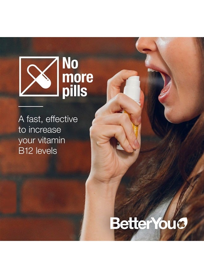 BetterYou Boost B12 Daily Oral Spray - Convenient Alternative for Tablets - Aid Normal Physiological Functions - Help Increase Energy Levels - 48 Daily Doses - Natural Apricot Flavor - 0.84 oz - Image 2