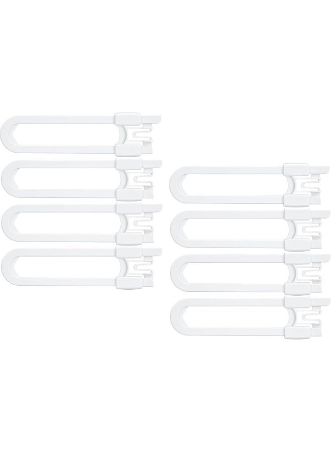 Vmaisi 8 Pack Baby Sliding Cabinet Locks - Adjustable U Shaped Child Safety Locks, Childproof Latches for Kitchen Bathroom Storage Cupboards Doors, Handles and Knobs - Image 2