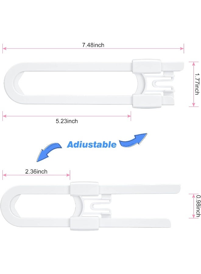 Vmaisi 8 Pack Baby Sliding Cabinet Locks - Adjustable U Shaped Child Safety Locks, Childproof Latches for Kitchen Bathroom Storage Cupboards Doors, Handles and Knobs - Image 4