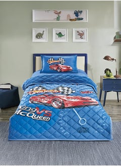 Moon 3 Pieces Kids Winter Comforter Set Single Size 170x220Cm Printed Bedding Set Includes Comforter, Fitted Sheet and Pillow Shams Multicolour  - Image 1