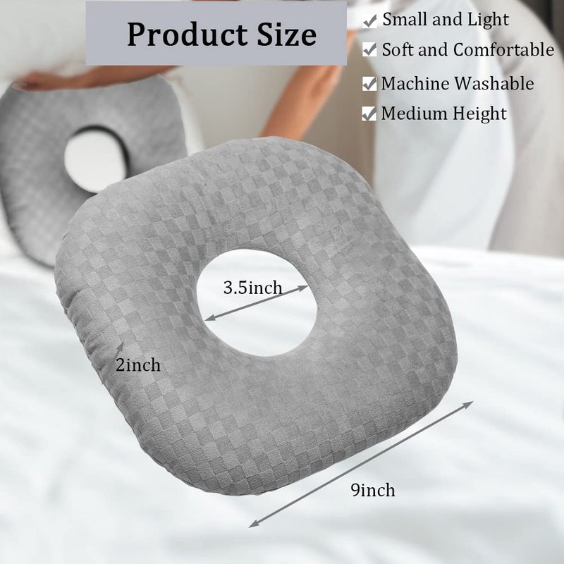Wuronsa Ear Piercing Pillow for Side Sleepers with an Ear Hole for CNH and Ear Pain Ear Inflammation Pressure Sores, Cotton O-Shaped Side Sleeping Pillow, Ear Guard Pillow - Image 3