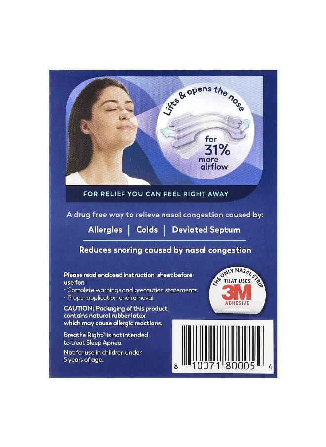 Breathe Right Breathe Right, Nasal Strips, Large, 30 Clear Strips  - Image 2