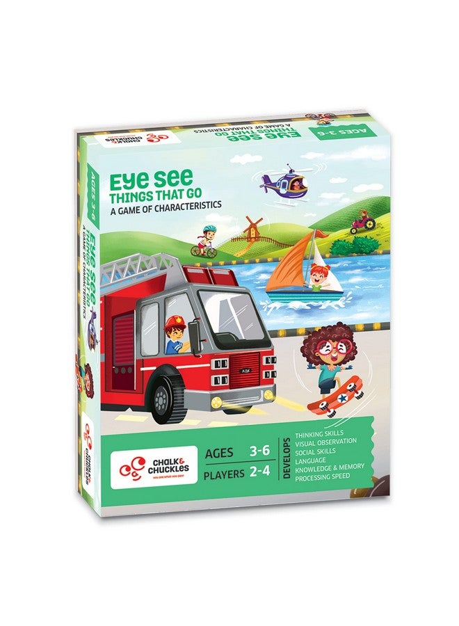 Chalk and Chuckles Educational Game- Eye See Things That Go, Gifts For Kids Age 3-6, Super Fun Learning Toys For Boys, Girls 4, 5 Years, Multicolor - Image 1